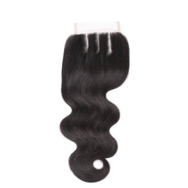 GrandeBeaute Beautiful Hair Brazilian Body Wave Lace Closure Three Part 4x4 Natural Color 8"-20" Non-remy Hair Closure