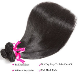GrandeBeaute Beautiful Peruvian Straight Hair Bundles Double Weft 1/3/4 Pieces Human Hair Bundles 8-30 inch Remy hair