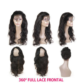 GrandeBeaute Beautiful Hair Pre Plucked 360 Lace Frontal Body Wave Brazilian Human Hair Frontal Closure With Baby Hair Non-remy