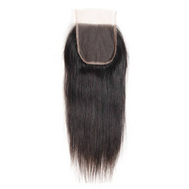 GrandeBeaute Beautiful Peruvian Straight Hair Lace Closure 4*4 Free Part Closure Non-remy Hair 100% Human Hair Shipping Free