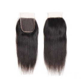 GrandeBeaute Beautiful Peruvian Straight Hair Lace Closure 4*4 Free Part Closure Non-remy Hair 100% Human Hair Shipping Free