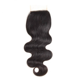 GrandeBeaute Beautiful Hair Lace Closure Body Wave Free Part Peruvian Human Hair Closure 8-20 Inch Non-remy Hair