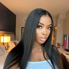 GrandeBeaute 13x4/13x6 HD Transparent Lace Front Human Hair Wigs PrePlucked 4x4 Closure Wig Brazilian Straight Lace Frontal Wig