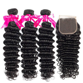 GrandeBeaute Beautiful Peruvian Body Wave Bundles With Closure Double Weft Remy Human Hair 3 Bundles With Lace Closure GrandeBeaute Beautiful Peruvian Body Wave Bundles With Closure Double Weft Remy Human Hair 3 Bundles With Lace Closure