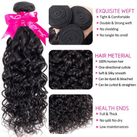GrandeBeaute Hair Water Wave 3 Bundles With Closure Remy Human Hair Bundles With Closure Brazilian Hair Weave Bundles With Closure GrandeBeaute Hair Water Wave 3 Bundles With Closure Remy Human Hair Bundles With Closure Brazilian Hair Weave Bundles With Closure