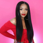 GrandeBeaute Hair Lace Frontal Human Hair Wigs For Black Women Remy Brazilian Straight Lace Front Wig Pre plucked With Baby Hair