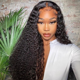GrandeBeaute 13x4/13x6 HD Transparent Lace Front Human Hair Wigs PrePlucked Brazilian Deep Wave Lace Frontal Wig with Baby Hair