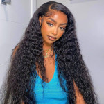 GrandeBeaute HD Transparent Curly Human Hair Wigs Pre Plucked With Baby Hair 13x4 Lace Frontal Wig Brazilian Kinky Curly Human Hair Wigs
