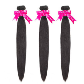 GrandeBeaute BeautifulHair Straight Human Hair 3 Bundles With 5x5 Closure Brazilian Hair Weave Bundles Natural Color Remy Hair