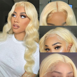 GrandeBeaute 613 Blonde Lace Frontal Wig 13x4 Brazilian Body Wave Lace Front Wig Preplucked Lace Front Human Hair Wigs
