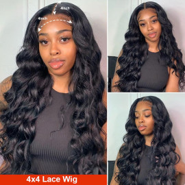 GrandeBeaute HD Transparent Body Wave Lace Frontal Human Hair Wigs Pre Plucked Brazilian Body Wave Lace Front Wig For Black Women