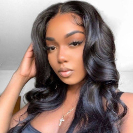 GrandeBeaute Beautiful Brazilian Loose Deep Wave Wig For Women Lace Front Human Hair Wigs Pre Plucked With Baby Hair