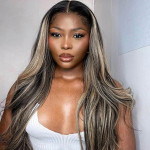 GrandeBeaute Highlight Wig Lace Front Human Hair Wigs 13x4 Honey Blonde Pre Plucked Peruvian Body Wave HD Lace Frontal Wig For Women