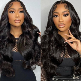 GrandeBeaute Beautiful Lace Front Human Hair Wigs Peruvian Loose Deep Wave Lace Frontal Wig Pre Plucked With Baby Hair Remy Hair