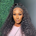 GrandeBeaute HD Transparent Brazilian Water Wave Wig 13x4 Lace Front Human Hair Wigs 4x4 Lace Closure Wig PrePlucked With Baby Hair