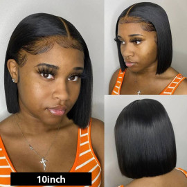GrandeBeaute Straight Bob Human Hair Wigs 4x4 Lace Closure Bob Wigs Straight Short Bob Wig Brazilian Lace front Human Hair wigs