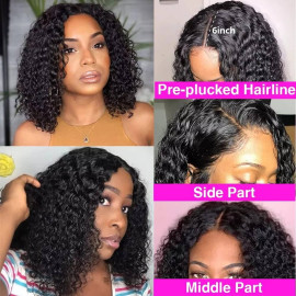 GrandeBeaute Short Bob Human Hair Wigs 4x4 Lace Closure Bob Wigs Brazilian Curly Wave Bob Wig Preplucked With Baby Hair Curly Human Hair wigs GrandeBeaute Short Bob Human Hair Wigs 4x4 Lace Closure Bob Wigs Brazilian Curly Wave Bob Wig Preplucked With Baby Hair Curly Human Hair wigs