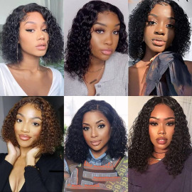 GrandeBeaute Short Bob Human Hair Wigs 4x4 Lace Closure Bob Wigs Brazilian Curly Wave Bob Wig Preplucked With Baby Hair Curly Human Hair wigs GrandeBeaute Short Bob Human Hair Wigs 4x4 Lace Closure Bob Wigs Brazilian Curly Wave Bob Wig Preplucked With Baby Hair Curly Human Hair wigs