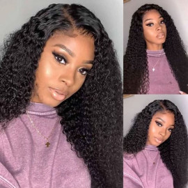 GrandeBeaute Deep Wave Frontal Wig HD Transparent Lace Wigs Wet And Wavy Deep Curly Lace Front Human Hair Wigs 13x4 Brazilian Deep Wave Wig