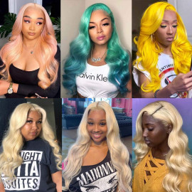 GrandeBeaute 613 Honey Blonde Brazilian Body Wave Lace Front Human Hair Wig 13x6 HD Lace Frontal Wig Body Wave Human Hair Wigs For Women