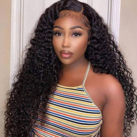 GrandeBeaute 13x6 HD Lace Frontal Wig Mongolian Kinky Curly Wigs For Women Curly Lace Front Human Hair Wigs With Baby Hair