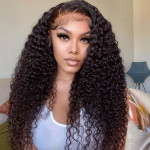 GrandeBeaute Hair HD Transparent Deep Wave Frontal Wig 5x5 Lace Closure Wig Pre Plucked Brazilian Lace Front Human Hair Wigs